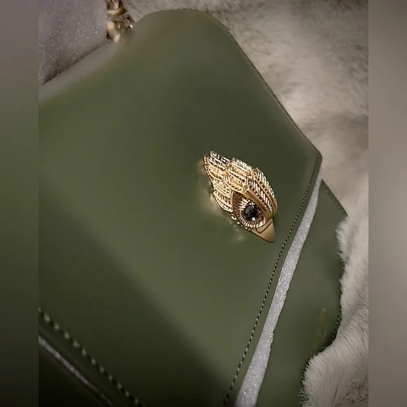 Kurt Geiger -NWT- Green Leather Shoreditch Crossbody Bag - Picture 10 of 11